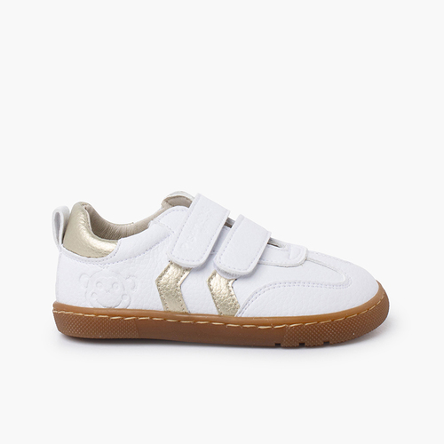 Zapatillas Barefoot bandas laterales metalizadas Oro