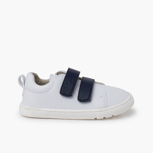 Zapatillas barefoot tiras adherentes intercambiables Blanco y Marino