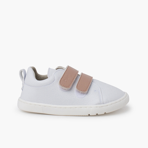 Zapatillas barefoot tiras adherentes intercambiables Blanco y Rosa