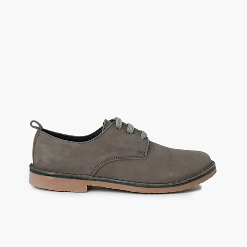 Blucher piel nobuck encerado  Gris