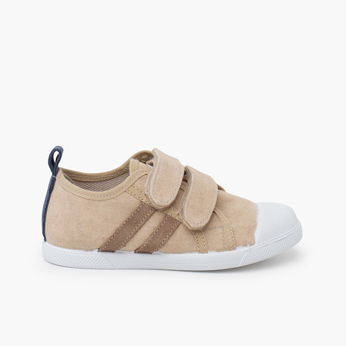 Zapatillas blanditas lona eco combinadas Beige