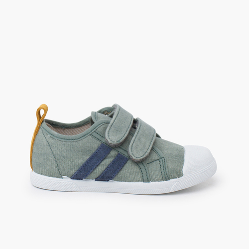 Zapatillas blanditas lona eco combinadas Verde Eucalipto