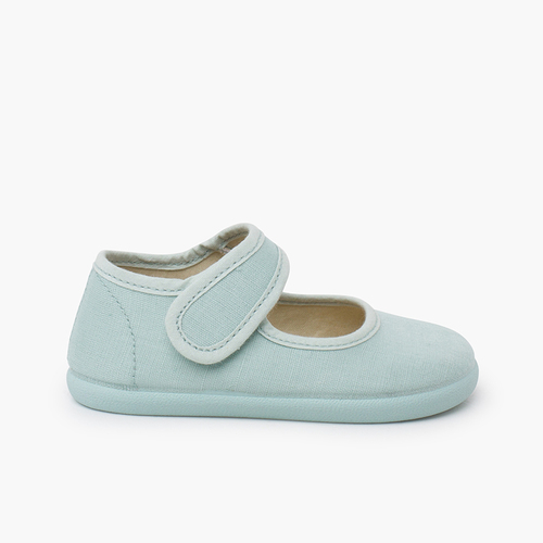 Merceditas barefoot lino fino Verde Menta