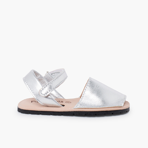 Menorquinas metalizadas blanditas suela flexible Plata