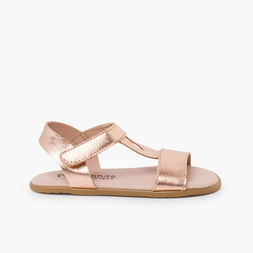 Sandalias barefoot tiras empeine metalizadas Bronce