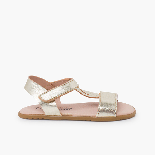 Sandalias barefoot tiras empeine metalizadas Oro