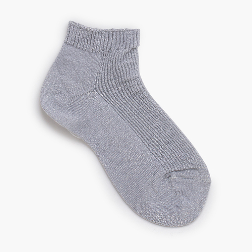 Calcetines tobilleros canalé hilo metalizado Plata