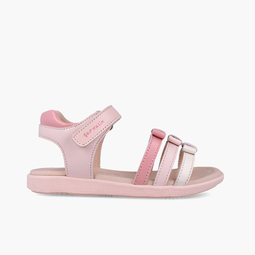 Sandalias niña Garvalin triple tira lacitos Rosa