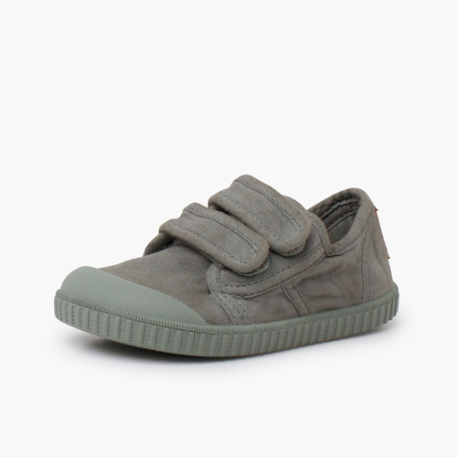 Zapatillas lona barefoot piso al tono verde hoja