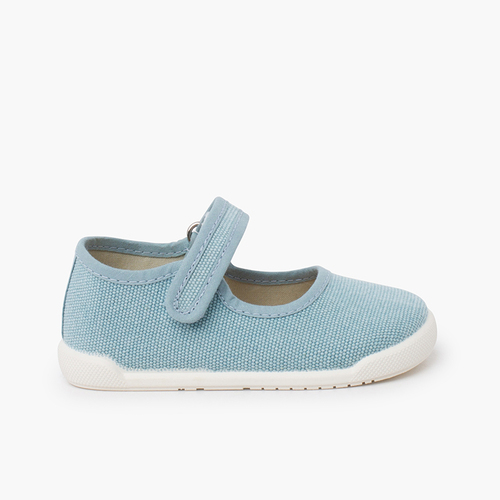 Merceditas barefoot lona canvas tira adherente Turquesa