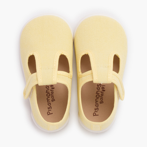 Pepitos barefoot lona canvas tira adherente Limón