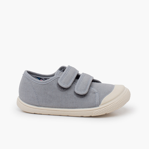 Zapatillas lona barefoot puntera goma Gris