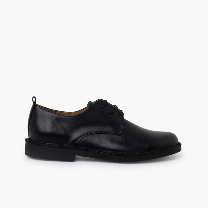 Zapatos niño blucher piel cordones Negro