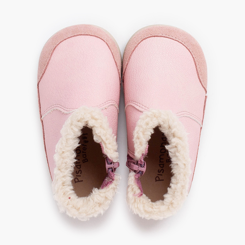 Botas barefoot neopiel cuello borreguito Rosa