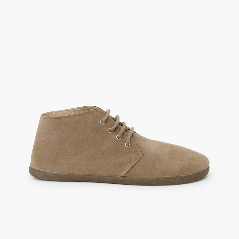 Botas barefoot serraje cordones Topo