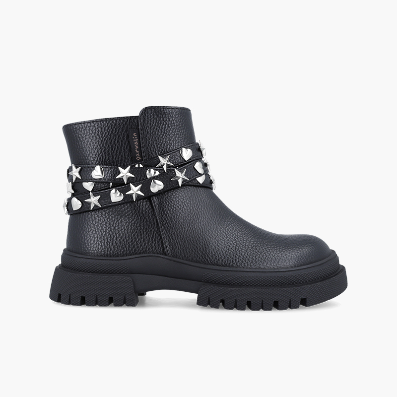 Botas niña tira tachuelas Negro
