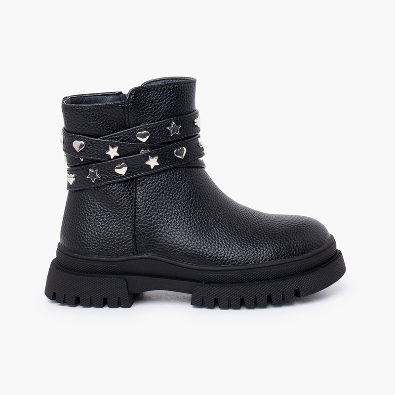 Botas niña tira tachuelas Negro