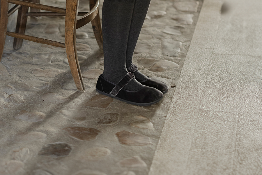 Merceditas barefoot terciopelo tira fruncida