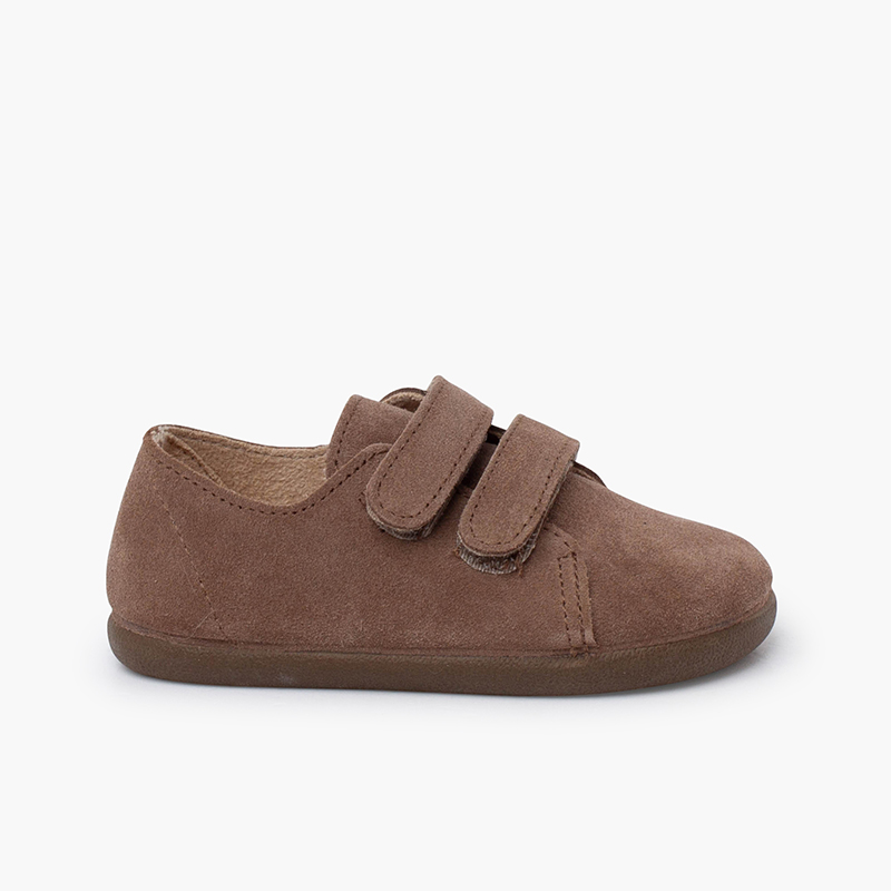 Zapatillas barefoot serraje doble tira adherente Topo