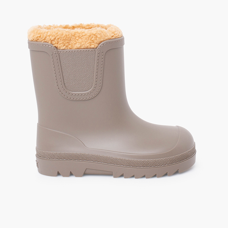 Botas agua barefoot wide chelsea borreguito Topo