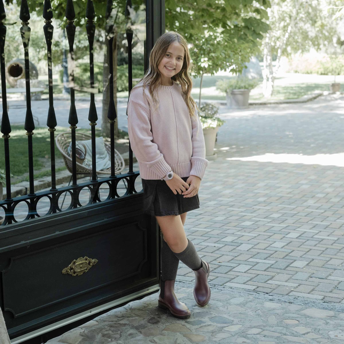 Botines lluvia mujer suela track tri Burdeos