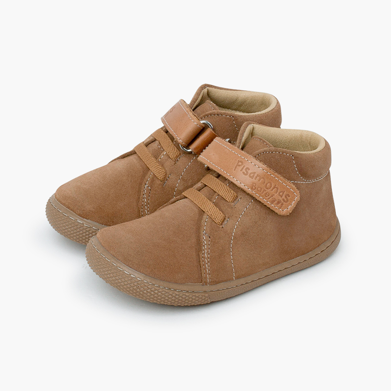 Botas barefoot serraje tira piel y cordones Tierra