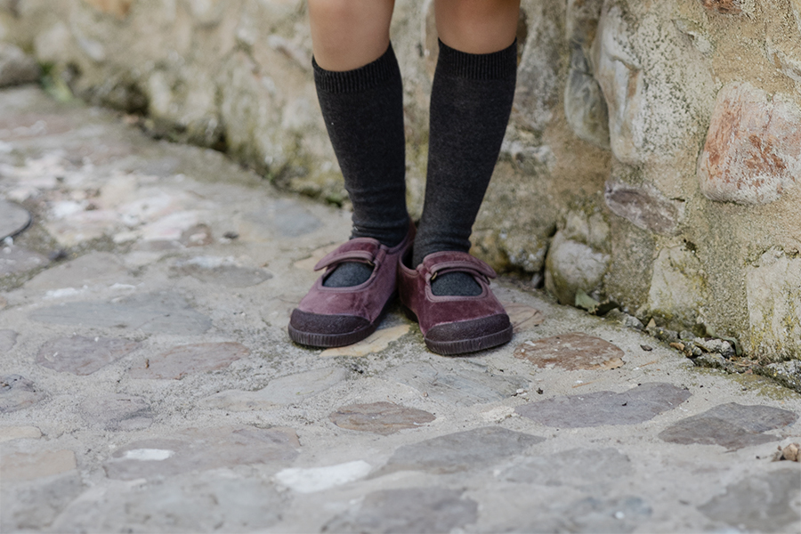 Merceditas barefoot terciopelo puntera goma