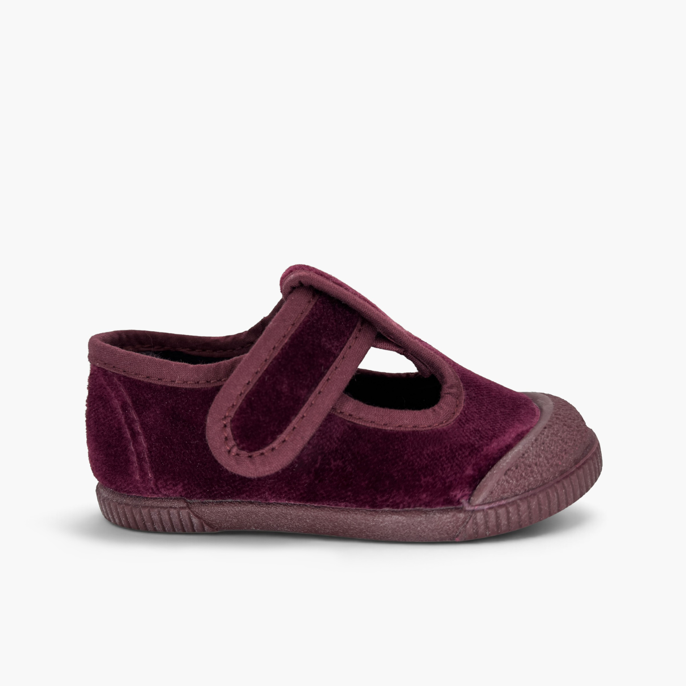 Salomés barefoot velours bout caoutchouc Bordeaux