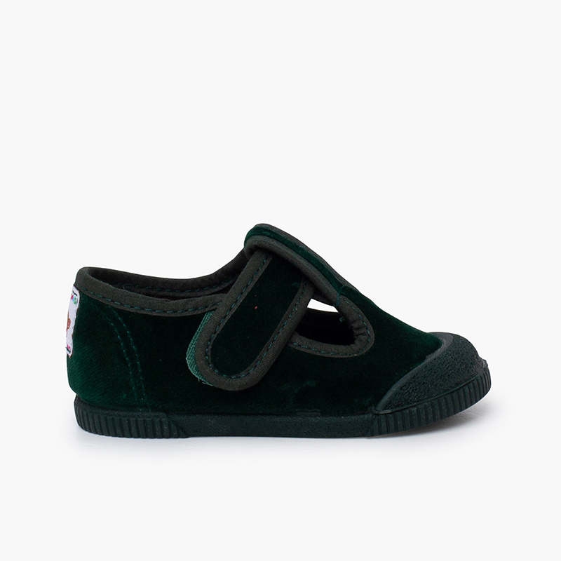 Salomés barefoot velours bout caoutchouc Vert