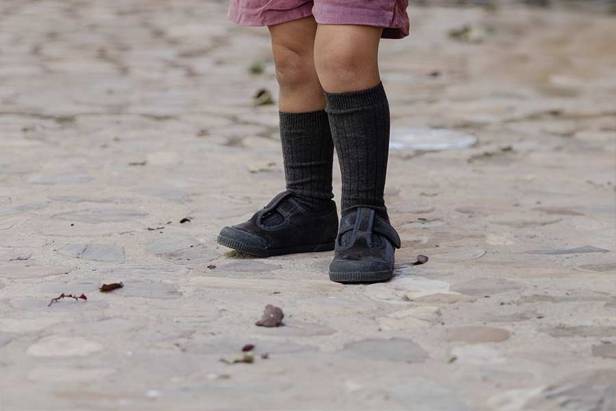 Pepitos barefoot terciopelo puntera goma