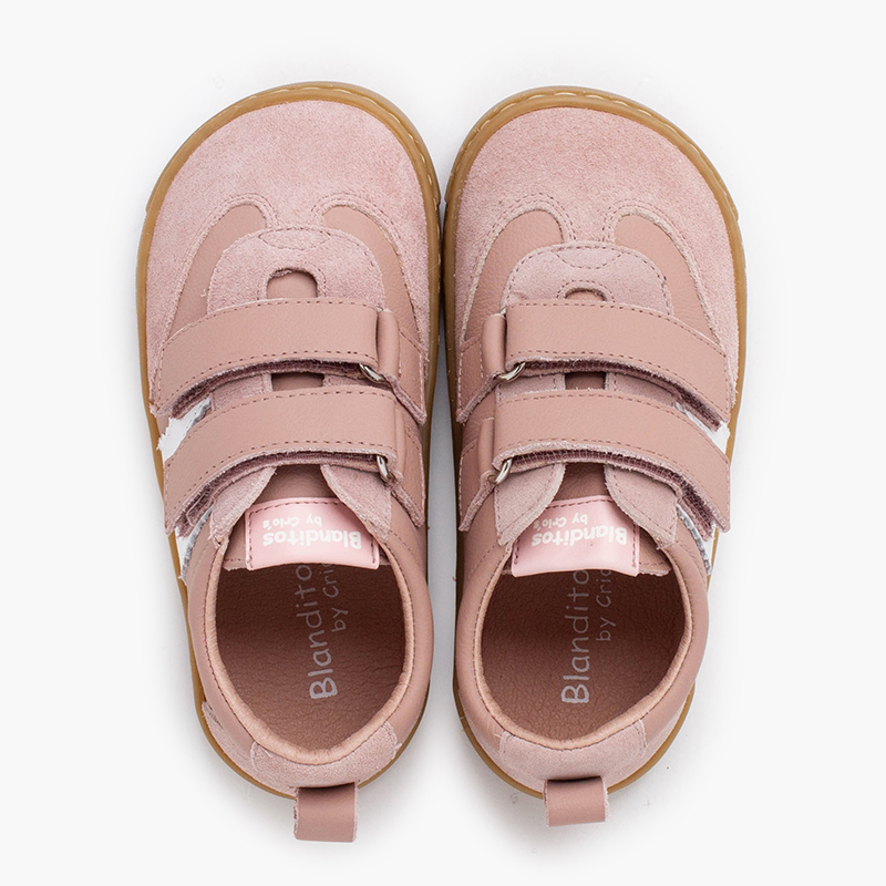 Zapatillas Blanditos bandas laterales suela caramelo Rosa