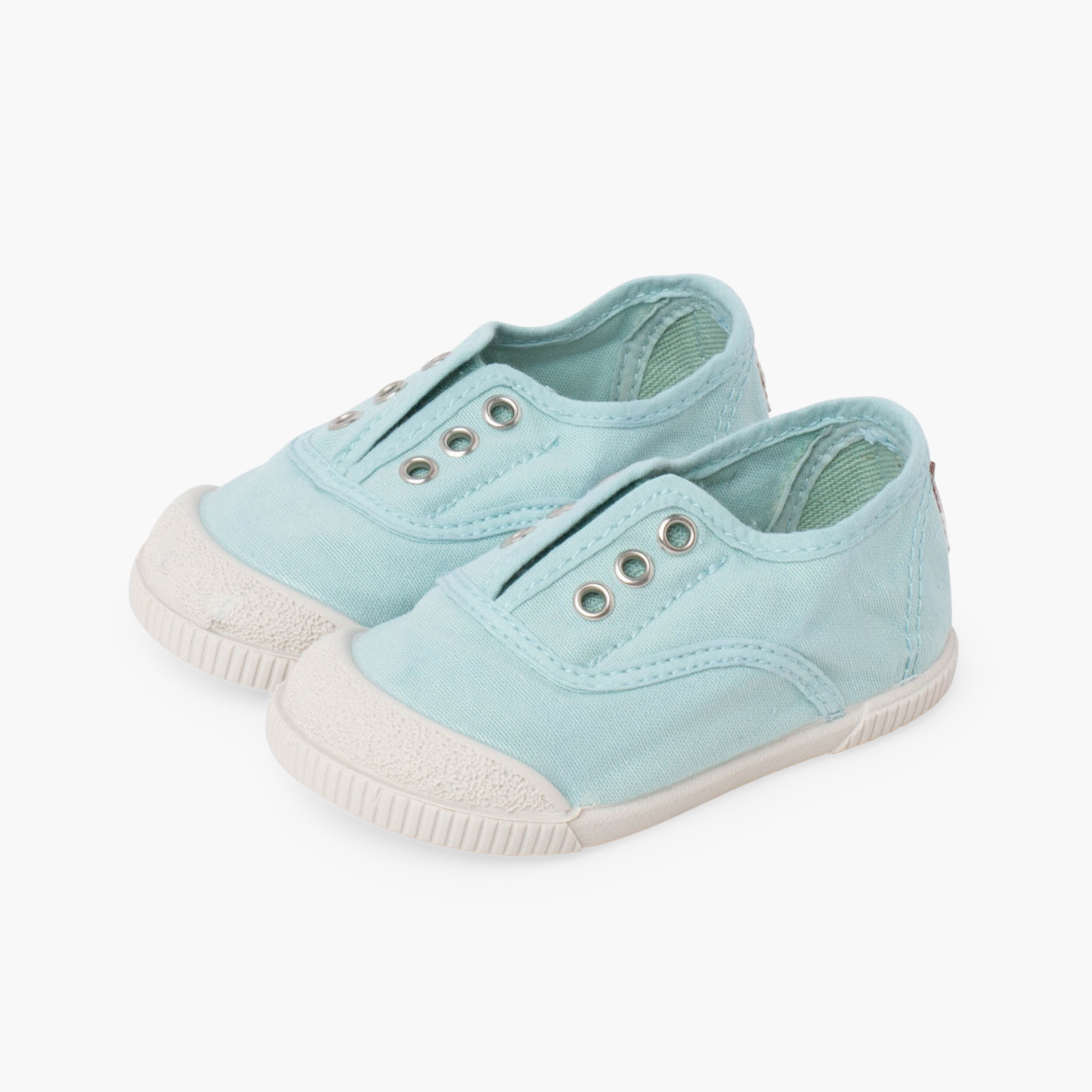 Tennis en toile sans lacets barefoot Aigue-marine
