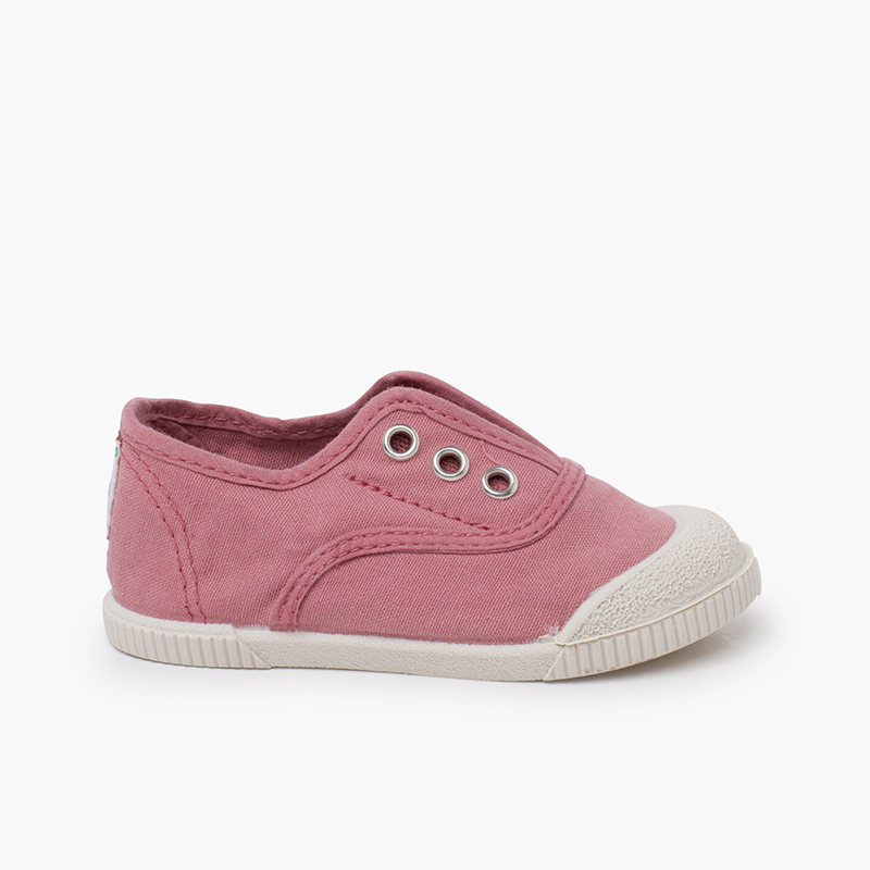 Tennis en toile sans lacets barefoot Rose