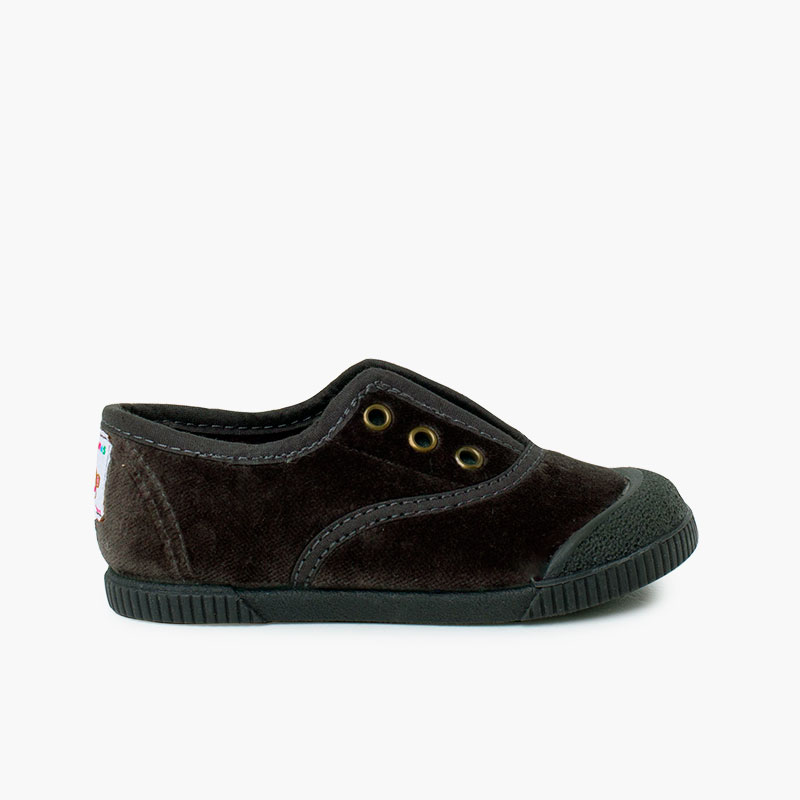 Zapatillas terciopelo barefoot sin cordones Gris