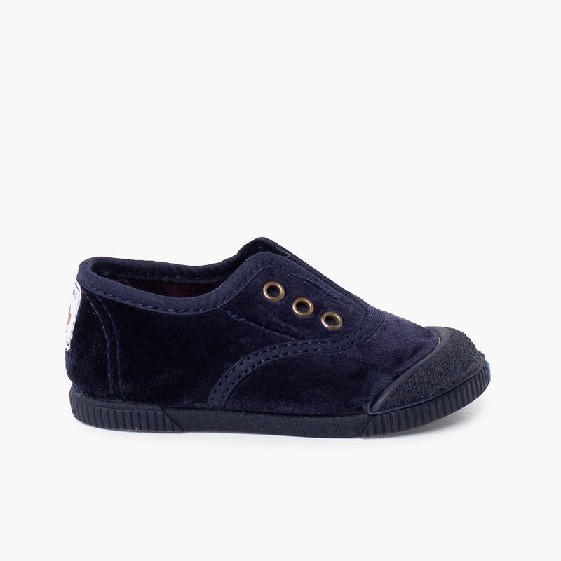 Zapatillas terciopelo barefoot sin cordones Azul Marino