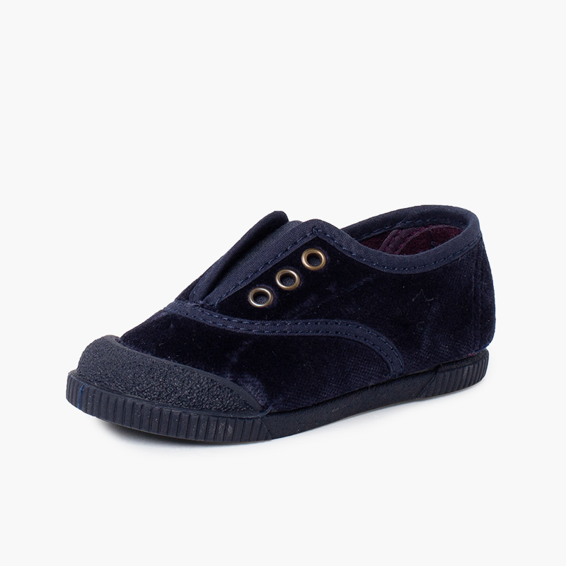 Zapatillas niños barefoot de terciopelo sin cordones