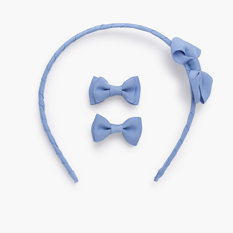 Diadema y lacitos niña conjunto gross-grain