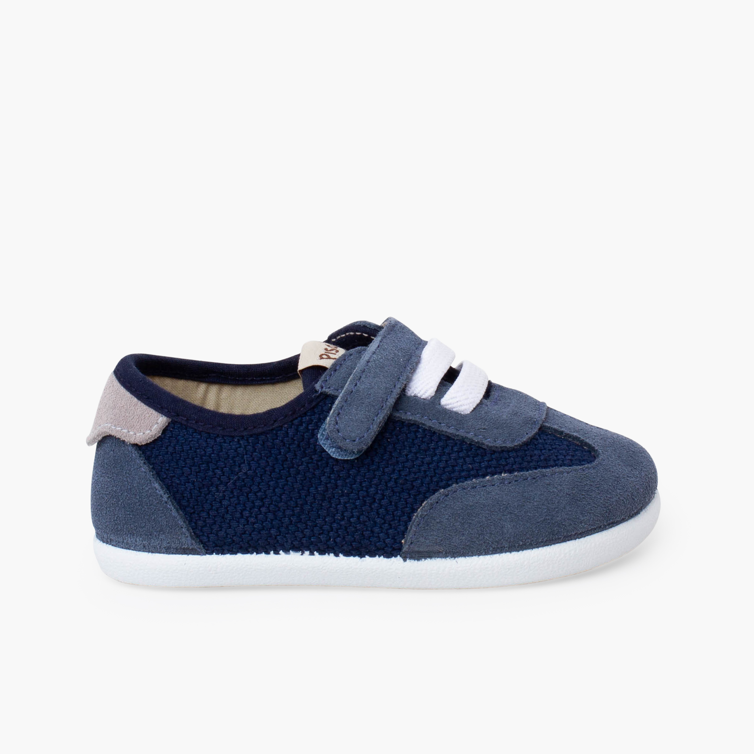 Zapatillas barefoot combinadas cordones elásticos Azul