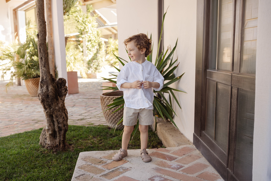 Sandalias barefoot niños lona cierre ancho