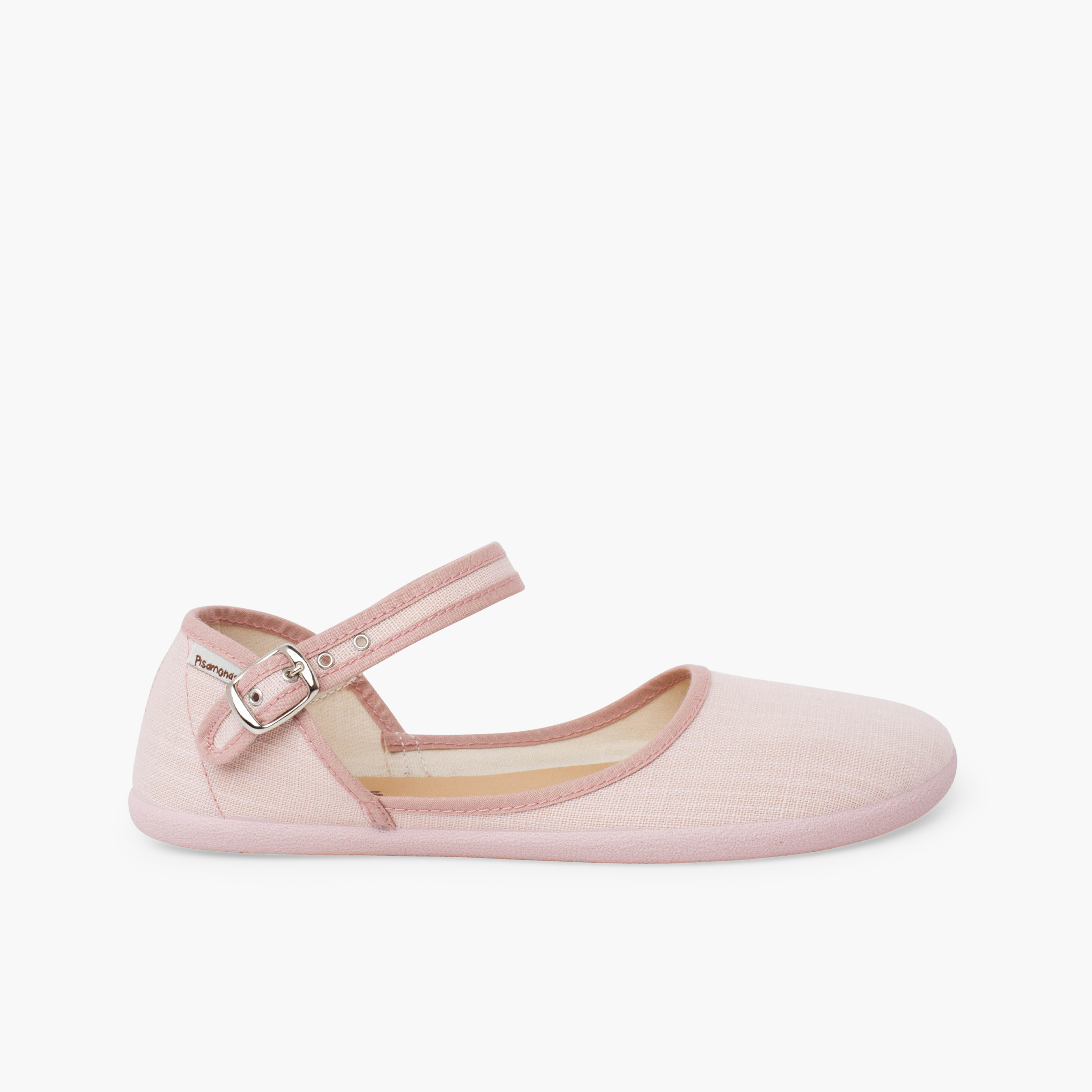 Merceditas escotadas barefoot mujer lino fino Rosa Palo