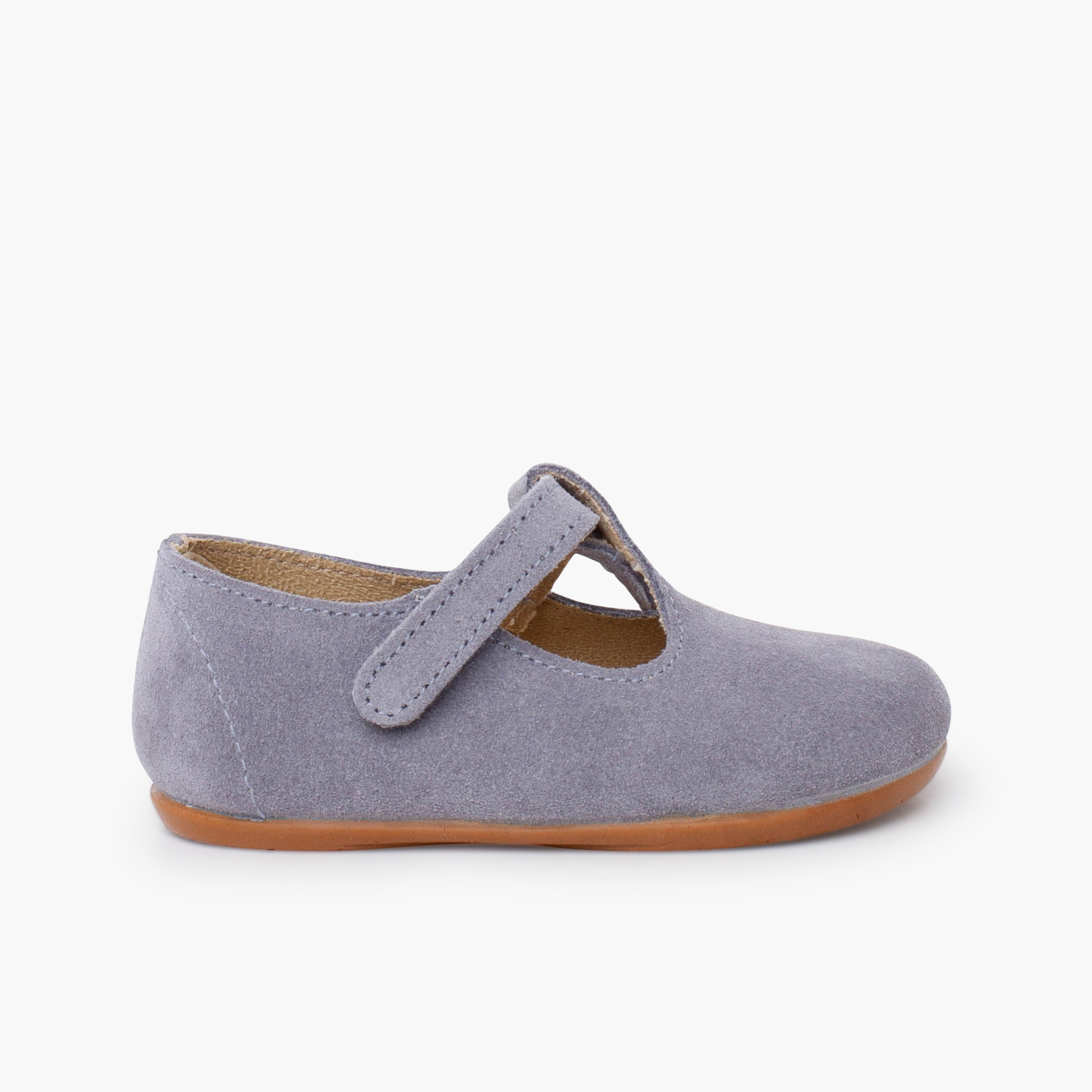 Salomés barefoot suéde garçon premiers pas Bleu Cobalt