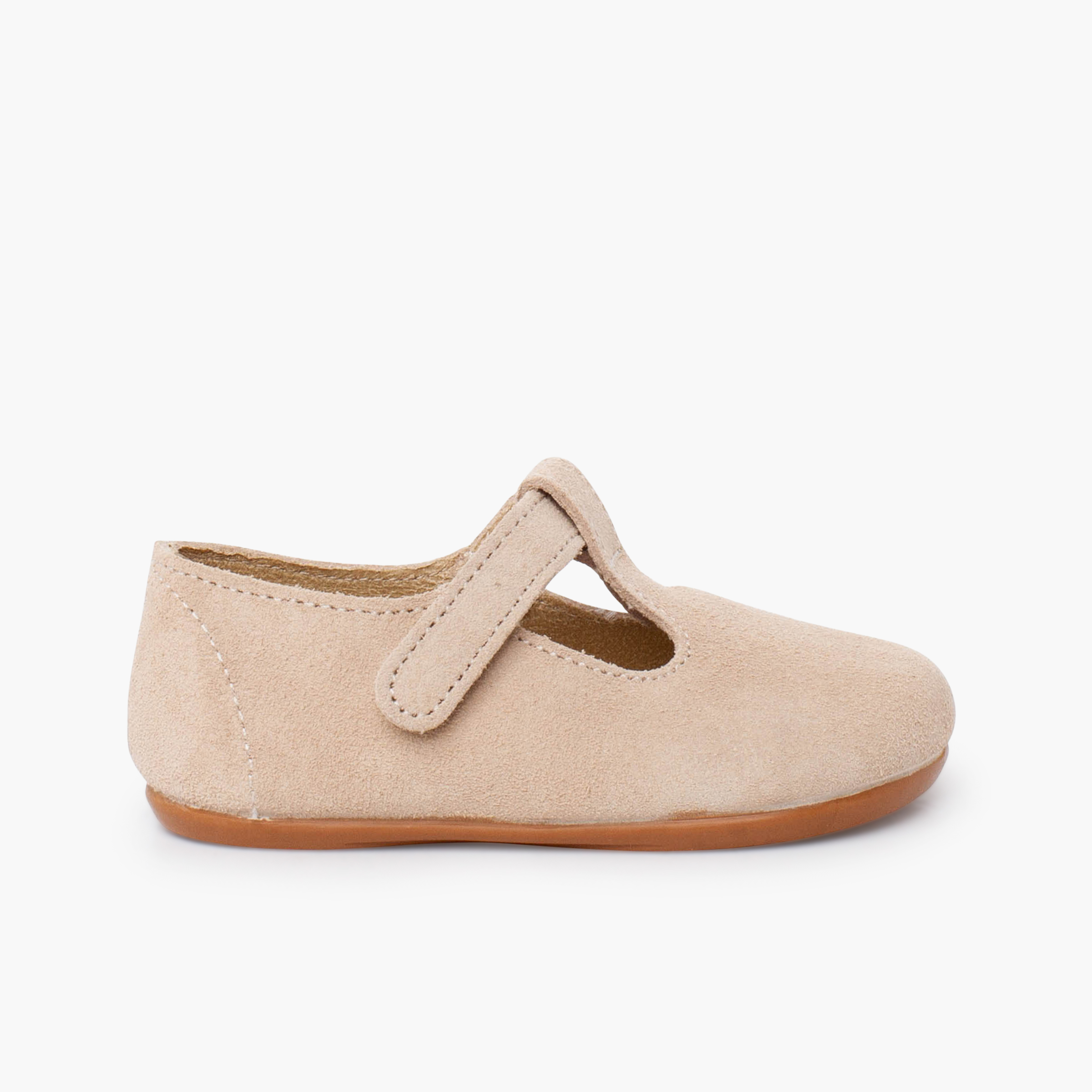 Pepitos barefoot serraje niños primeros pasos Beige
