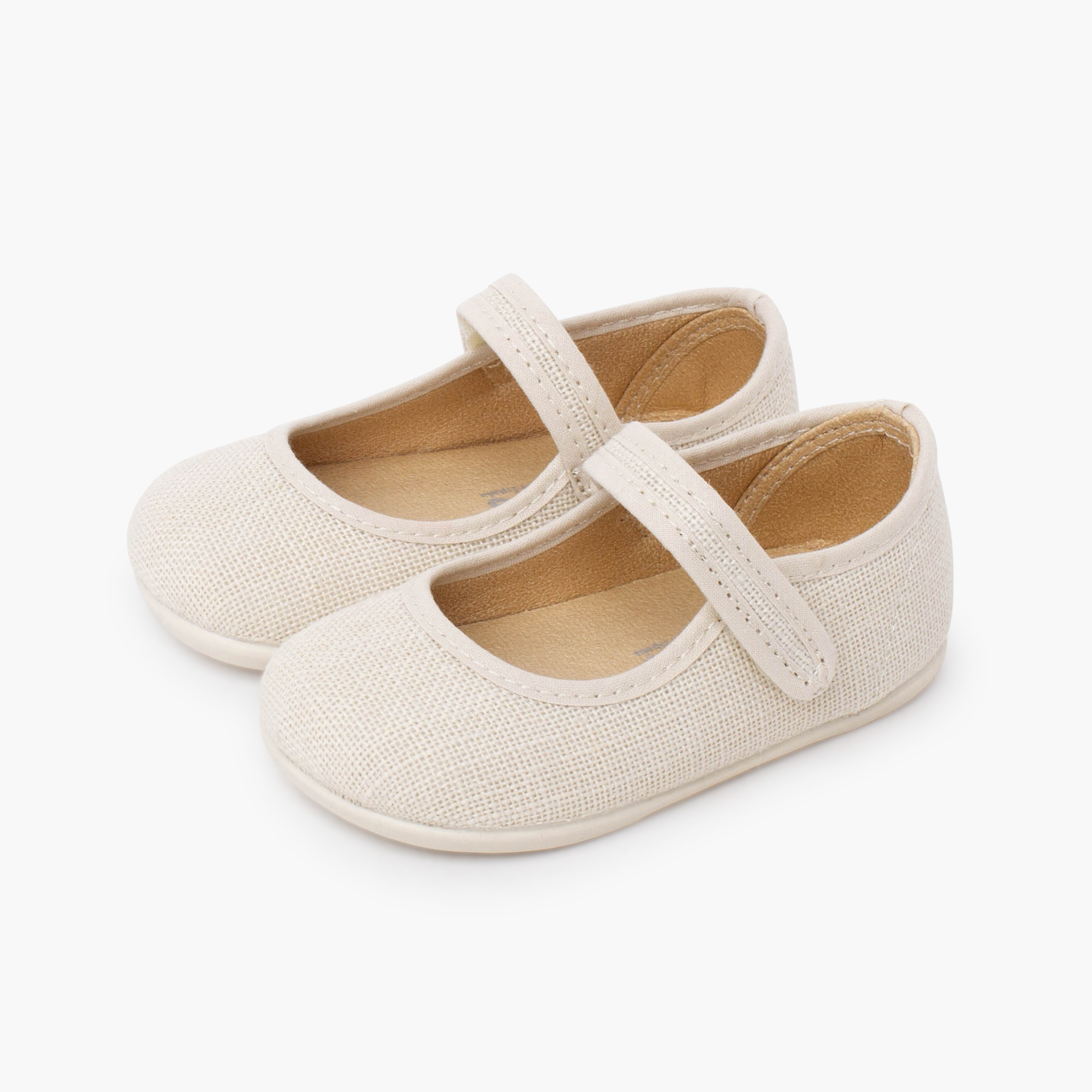 Merceditas barefoot lino cierre adherente Crudo