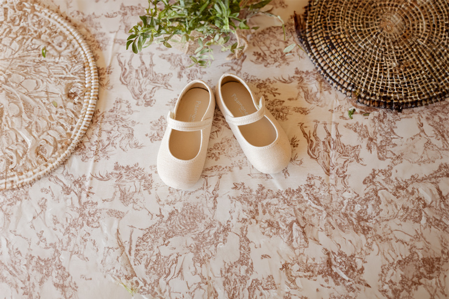 Merceditas barefoot lino cierre adherente