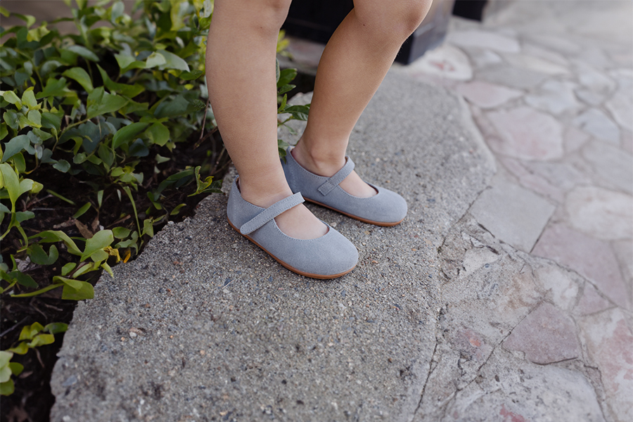 Merceditas barefoot serraje niña primeros pasos