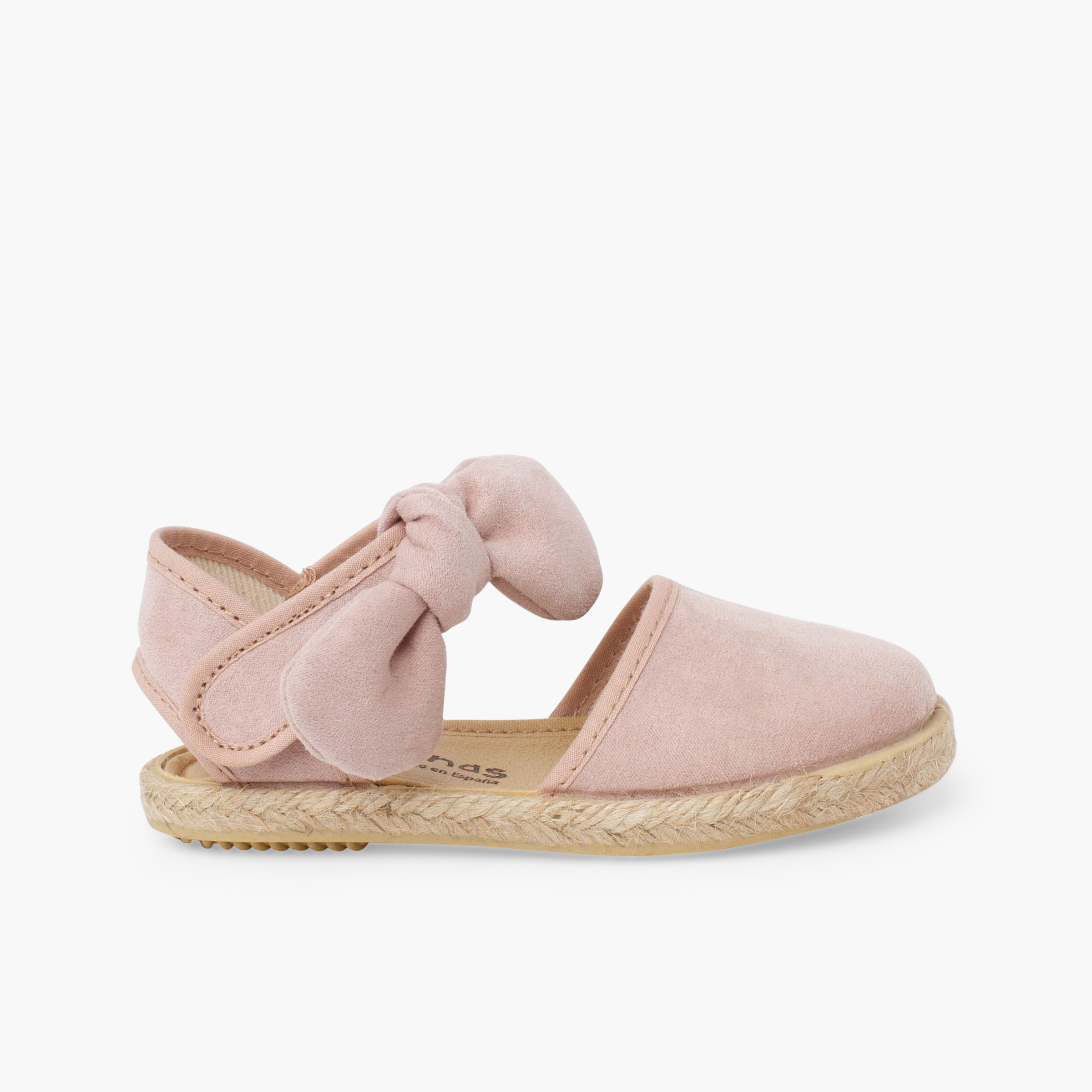 Espadrilles fille nœud effet suédé Couleur Chair