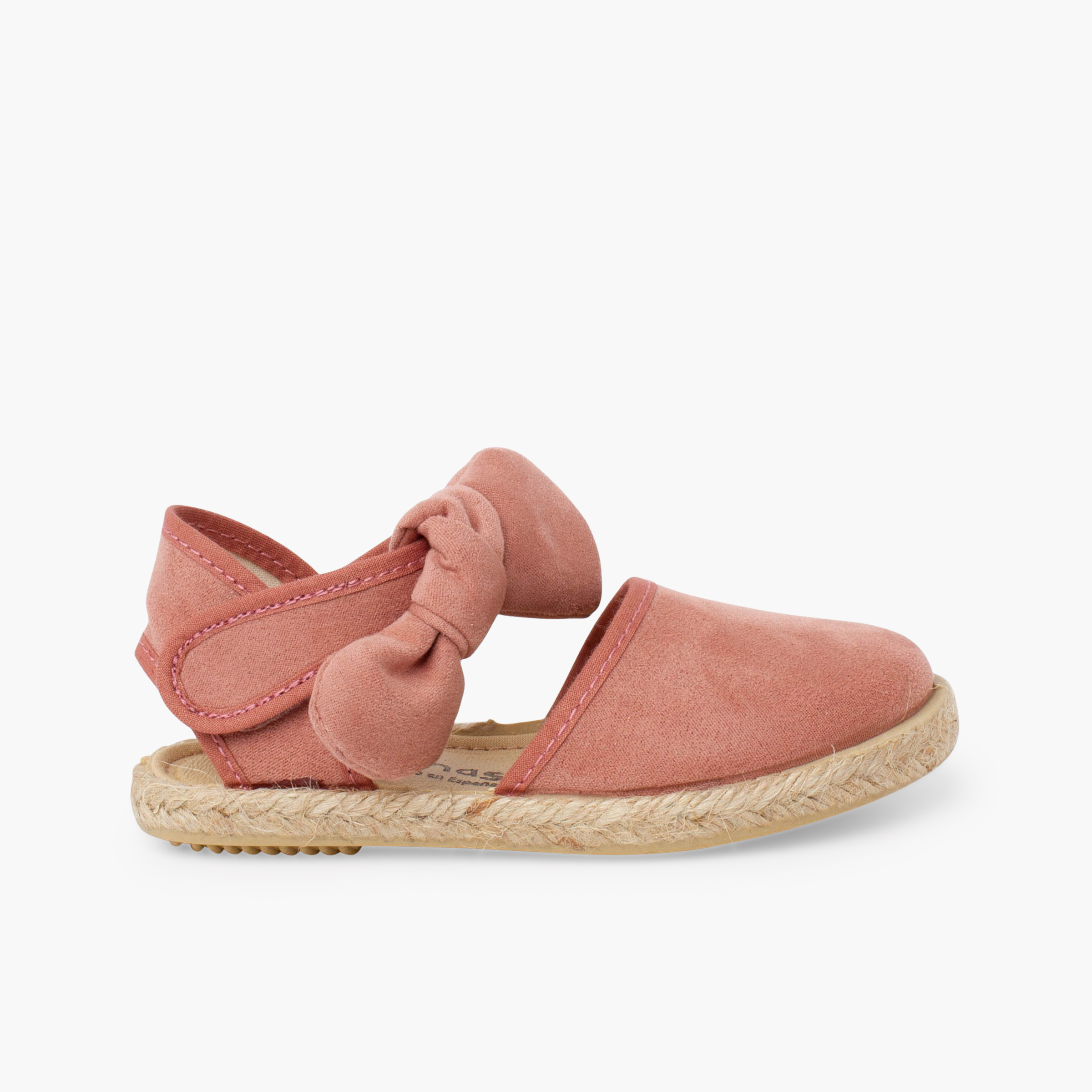 Alpargatas niña lazo suede Rosa Palo