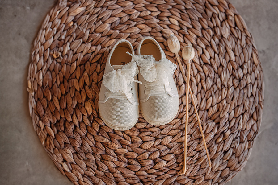 Zapatillas barefoot brillo lazo tul