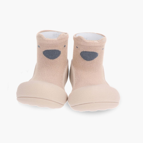 Zapatos bebé puntera redondeada animales bamboo Beige