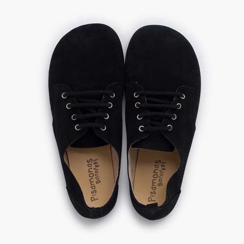 Zapatos blucher cordones barefoot serraje Negro